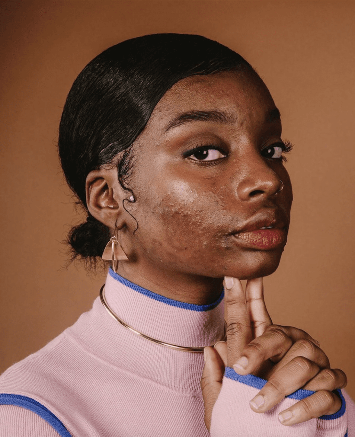 Before Woman with dark skin